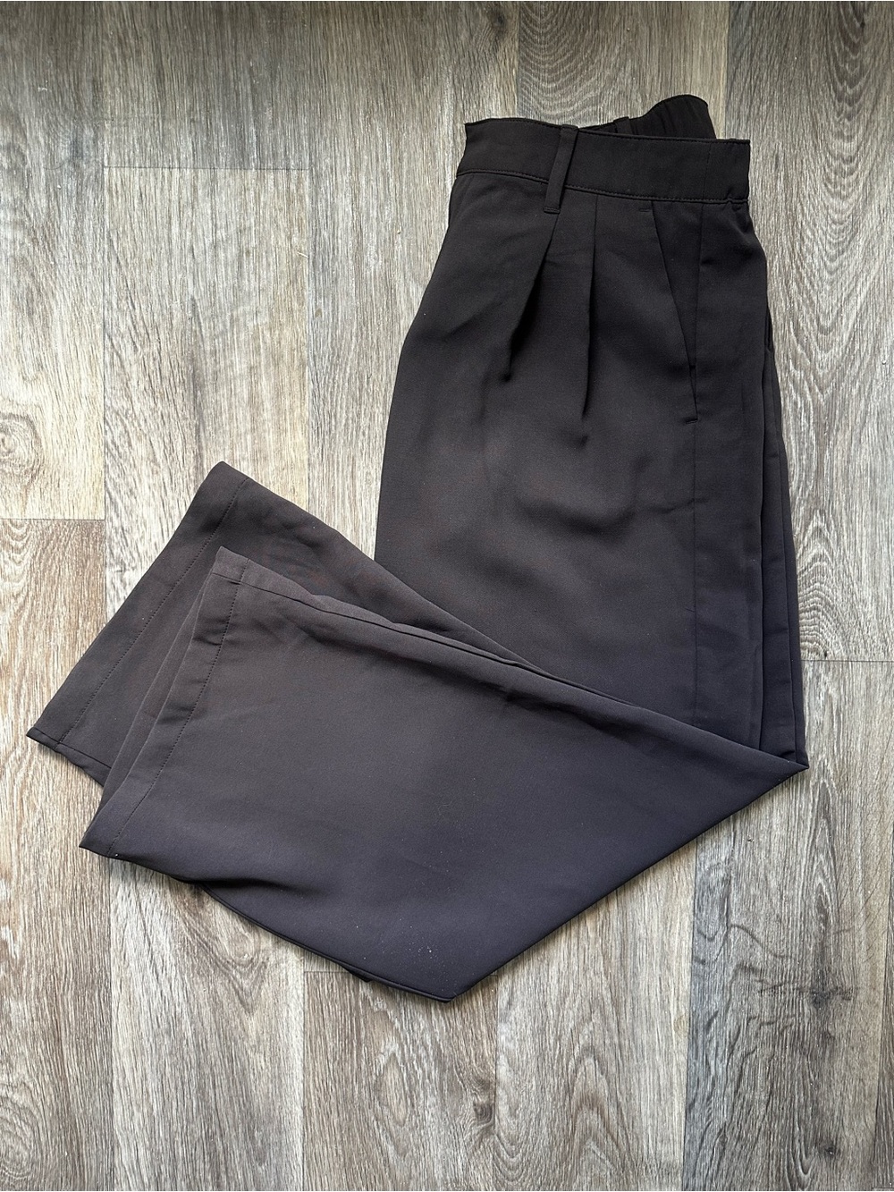 GAP Easy Crepe Pleated Trousers Size 10 Chocolate Dark Brown High Waisted